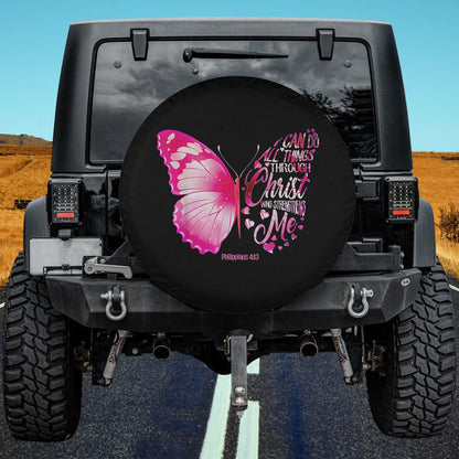Butterfly I can do all things through christ Tire Cover - Christian Tire Cover