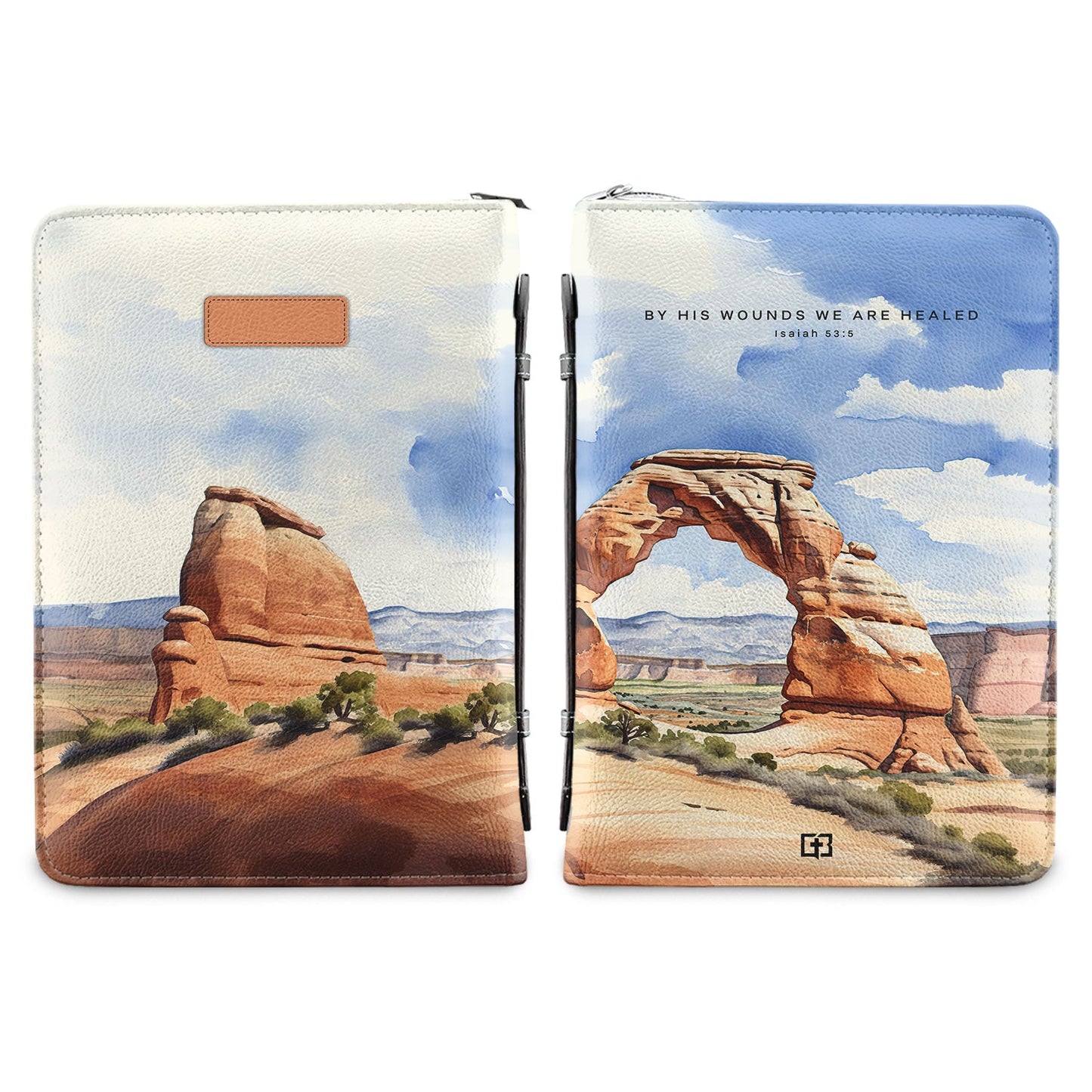 By His Wounds We Are Healed Isaiah 53 5 Arches Personalized Bible Covers - Custom Bible Case Christian Pastor