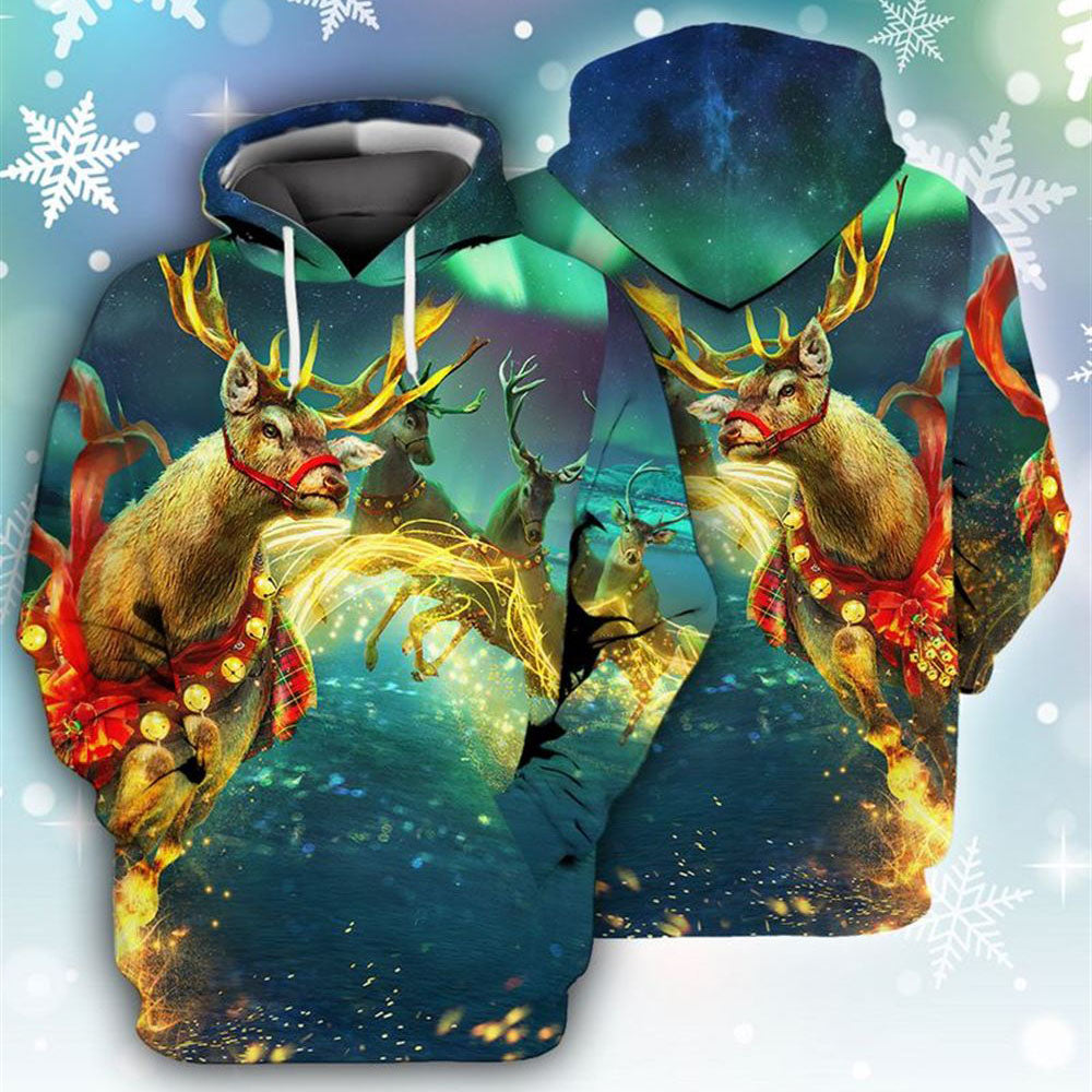 Christmas Reindeer All Over Print 3D Hoodie For Men And Women, Christmas Gift, Warm Winter Clothes, Best Outfit Christmas