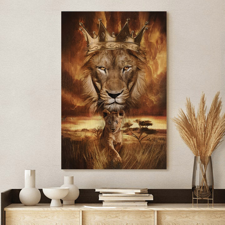 Lion Golden Crown Becoming A King Canvas - Lion Canvas Print - Christian Wall Art - Religious Home Decor