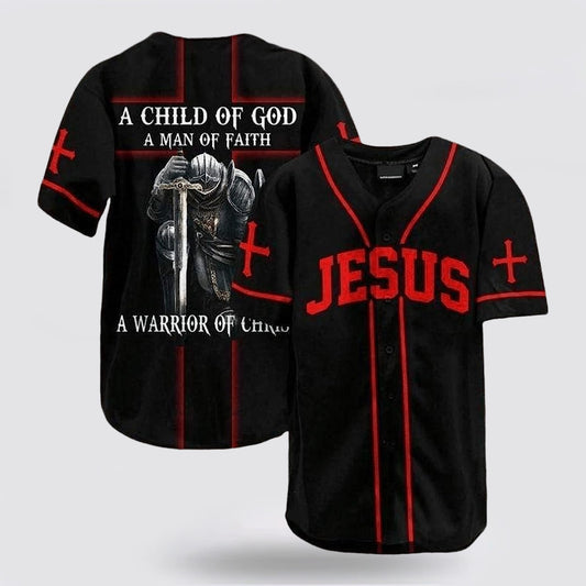 Custom Sports Baseball Jersey A Child of God A Man of Faith Jesus Personalized Name Baseball Jersey