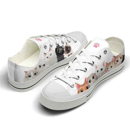 Cat Cute Collection Of Cuteness Low Top Shoes  - Happy International Dog Day Canvas Sneaker, Cat Canvas Shoes