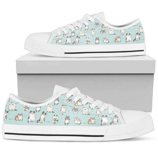 Cat Womens Low Top Shoes  - Comfortable And Trendy Footwear, Cat Canvas Shoes