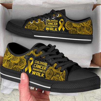 Childhood Cancer Shoes Awareness Walk Low Top Shoes Canvas Shoes, Breast Cancer Awareness Shoes