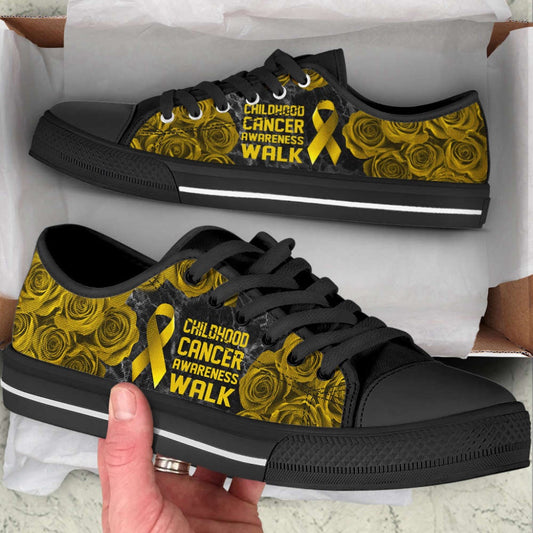 Childhood Cancer Shoes Awareness Walk Low Top Shoes Canvas Shoes, Breast Cancer Awareness Shoes