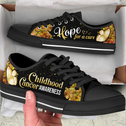 Childhood Cancer Shoes Hope For A Cure Low Top Shoes Canvas Shoes, Breast Cancer Awareness Shoes