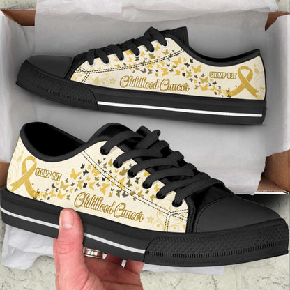 Childhood Cancer Shoes Stomp Out Low Top Shoes Canvas Shoes, Breast Cancer Awareness Shoes