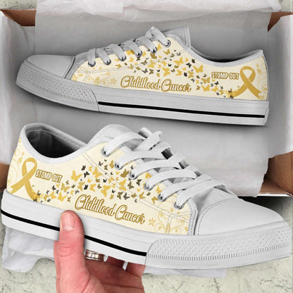Childhood Cancer Shoes Stomp Out Low Top Shoes Canvas Shoes, Breast Cancer Awareness Shoes