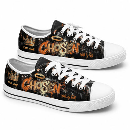 Chosen Graffiti Text Graphic Personalized Low Top Shoes        