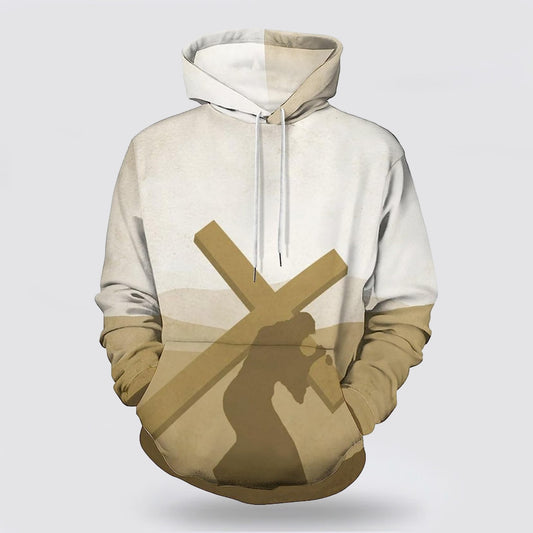 Christ Carrying The Cross 3d Hoodies For Women Men - Christian Apparel Hoodies