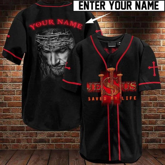 Christ Saved My Life Custom Baseball Jersey - Personalized Jesus Baseball Jersey For Men and Women