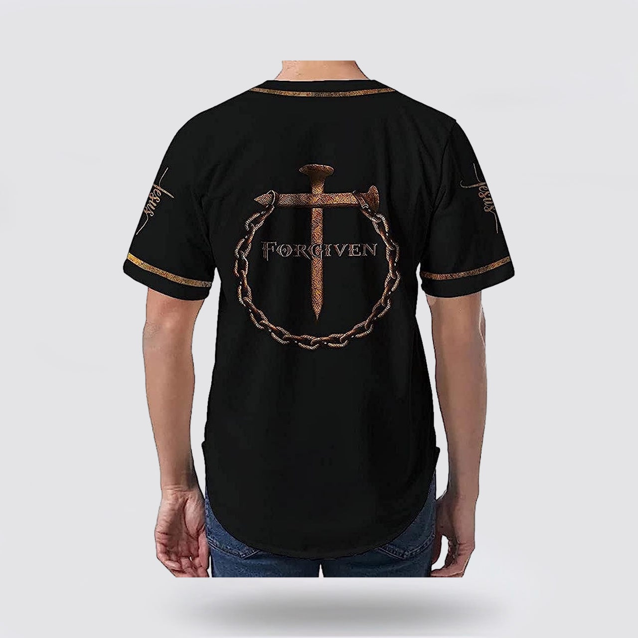 Christian Jesus Forgiven AOP Baseball Jersey Unisex