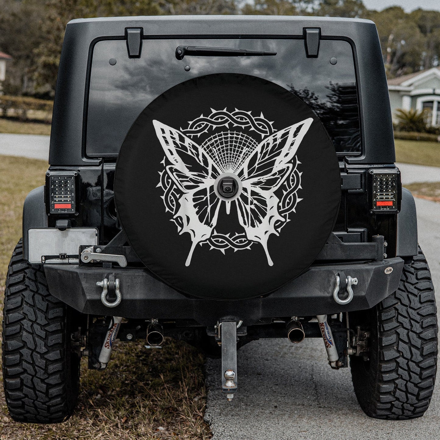 Christian Easter Jesus Crucifixion Crown of Thorns Butterfly Spare Tire Cover - Christian Tire Cover