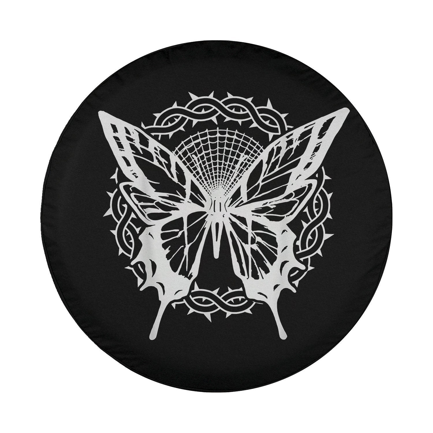 Christian Easter Jesus Crucifixion Crown of Thorns Butterfly Spare Tire Cover - Christian Tire Cover