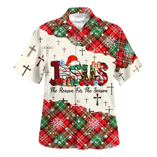 Christmas Jesus The Reason For The Season Cross Hawaiian Shirt For Men and Women - Christian Hawaiian shirt