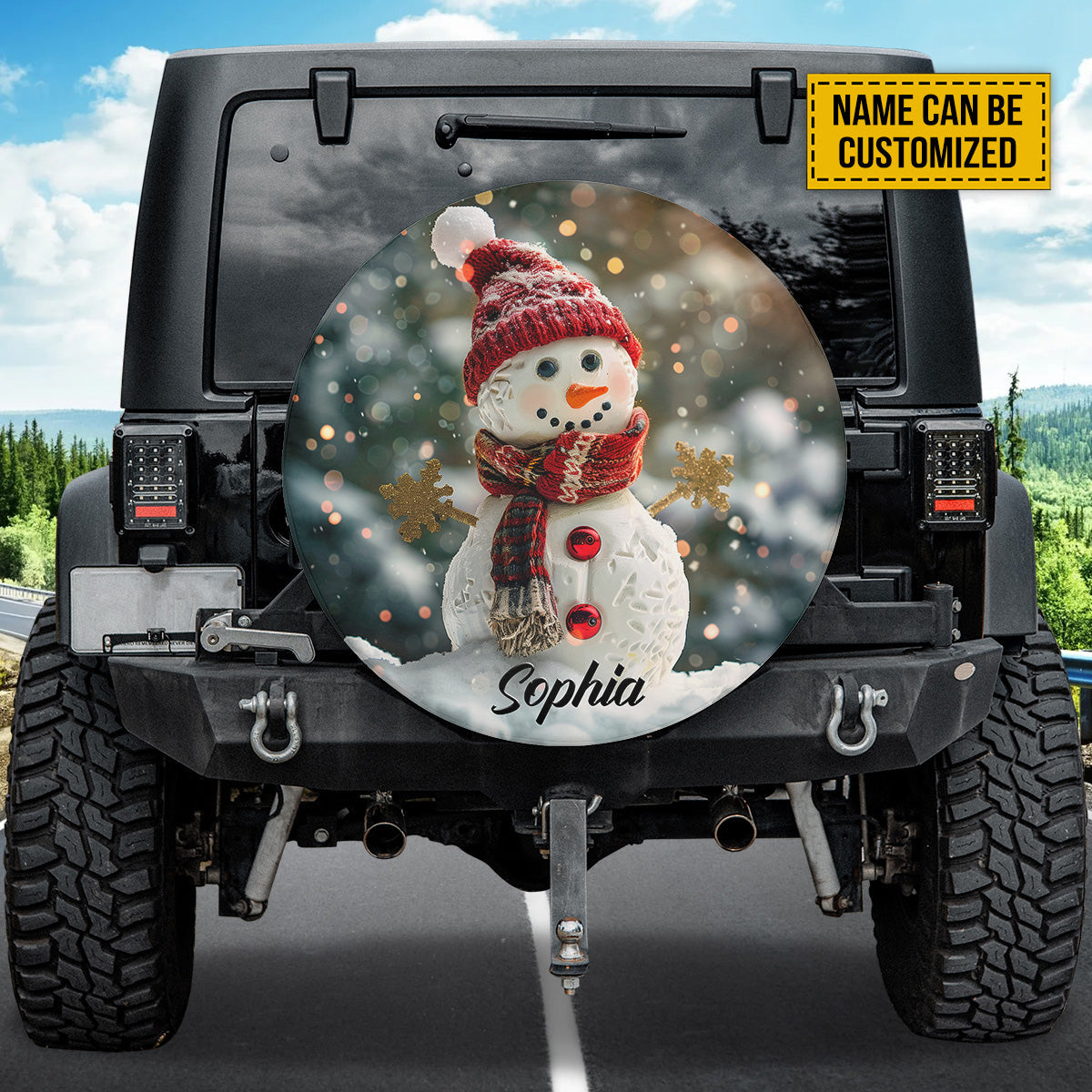 Christmas Snowman Personalized Spare Tire Cover - Christian Tire Cover
