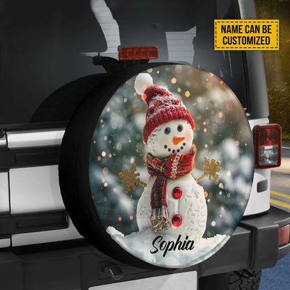 Christmas Snowman Personalized Spare Tire Cover - Christian Tire Cover