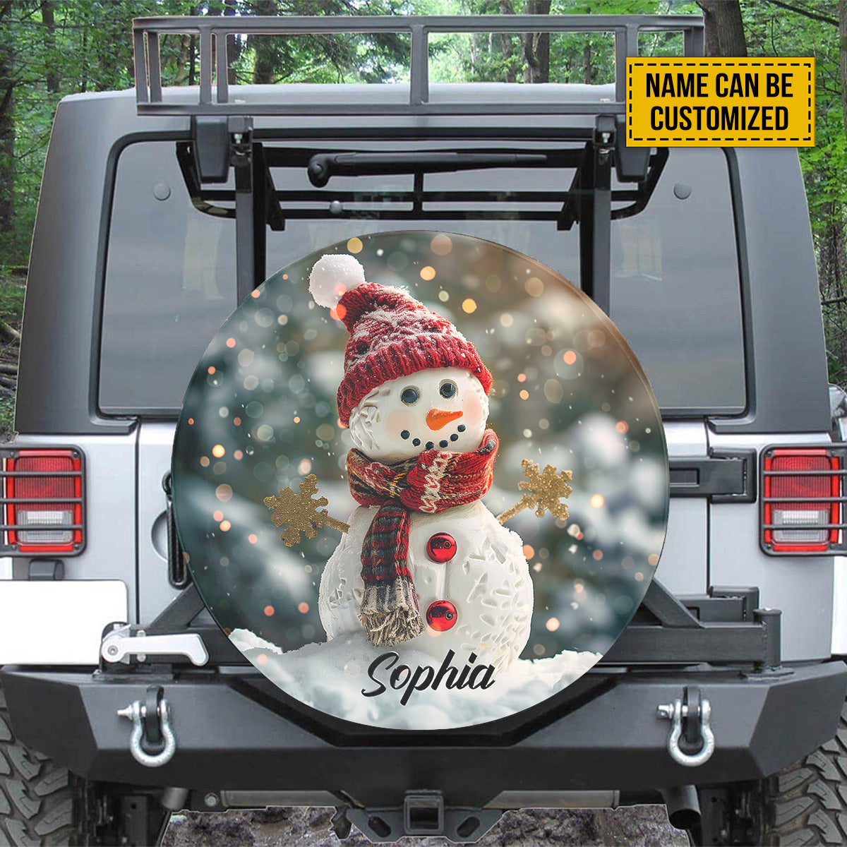 Christmas Snowman Personalized Spare Tire Cover - Christian Tire Cover