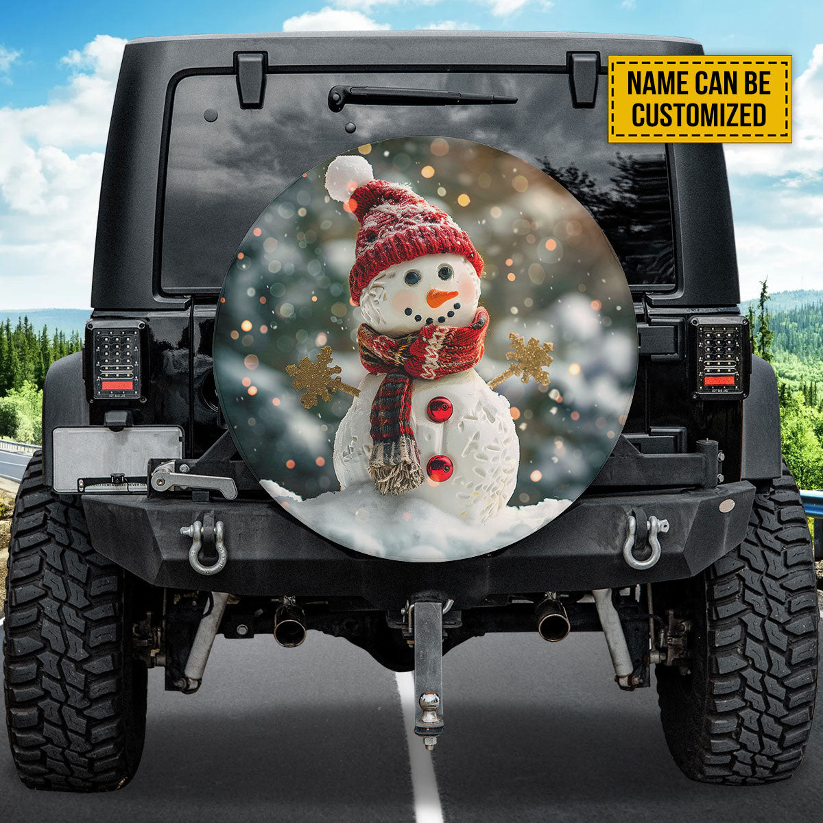Christmas Snowman Personalized Spare Tire Cover - Christian Tire Cover