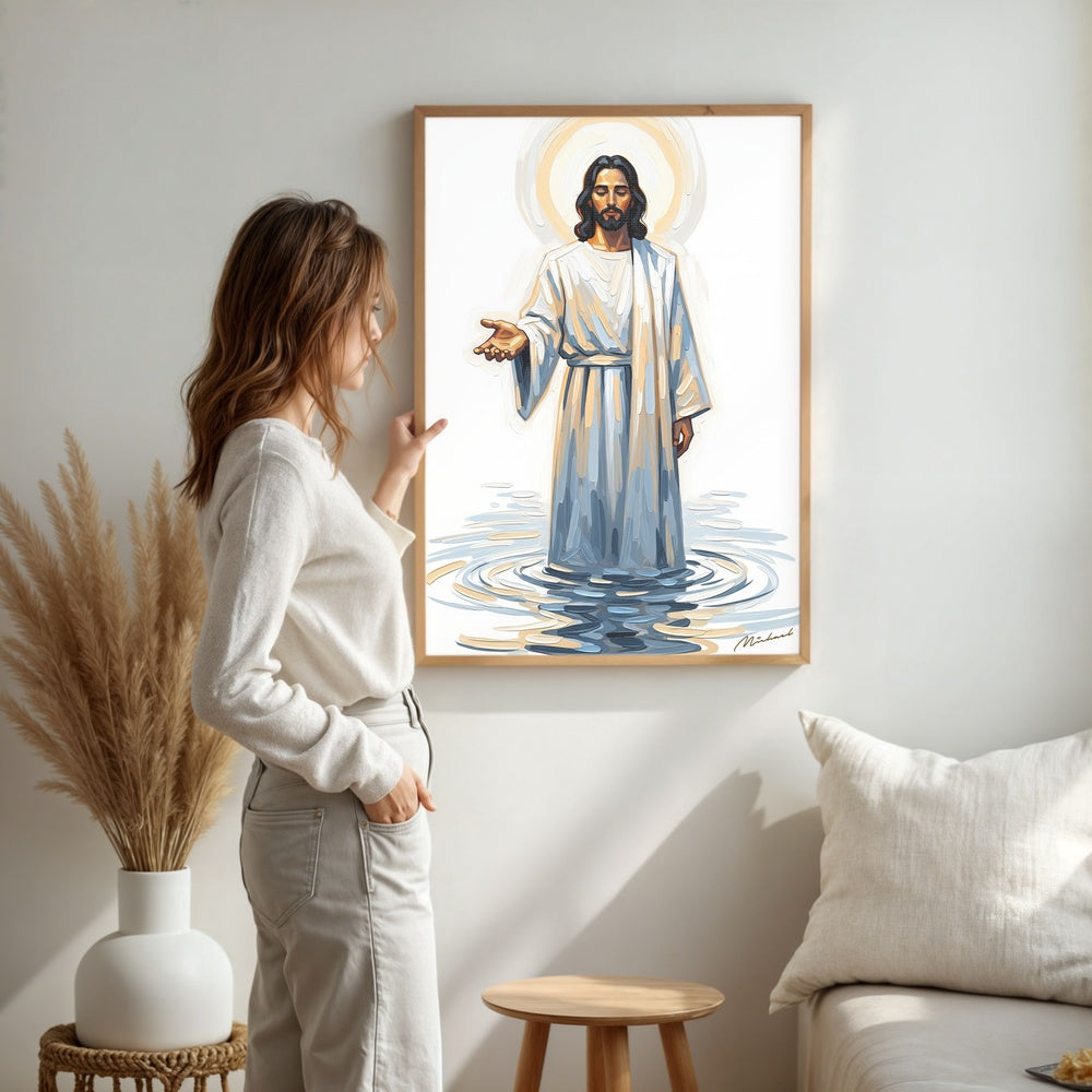 Come and See Blue II, Christian Canvas Wall Art, Christmas Gift Ideas, Christian Home Decor, Ciaocustom