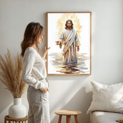 Come and See Blue I, Christian Canvas Wall Art, Christmas Gift Ideas, Christian Home Decor, Ciaocustom