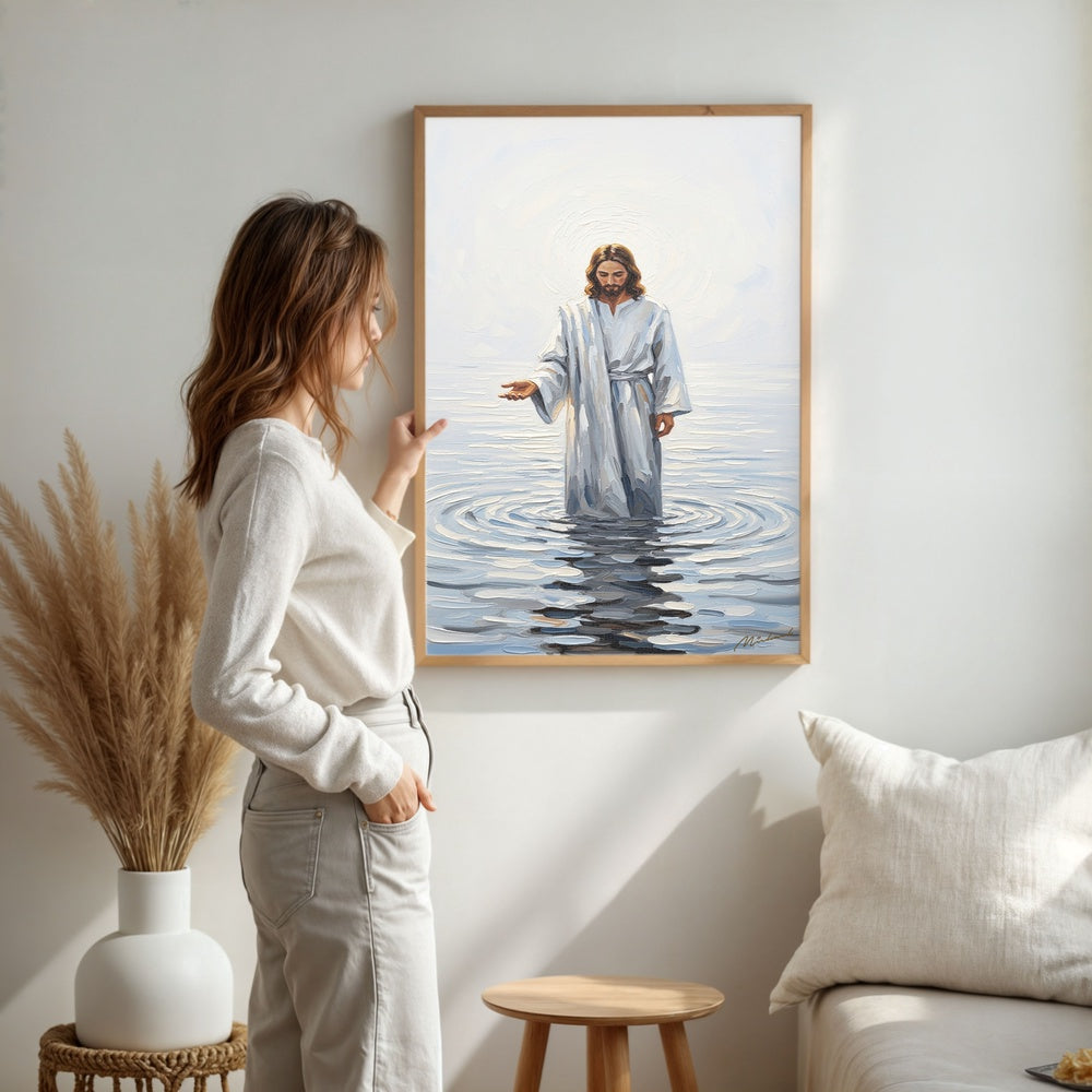 Come and See Blue V, Christian Canvas Wall Art, Christmas Gift Ideas, Christian Home Decor, Ciaocustom