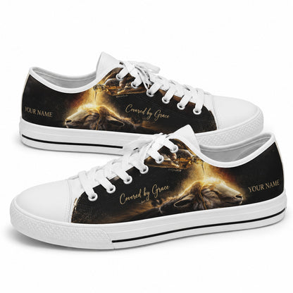 Covered By Grace Lamb Vintage Personalized Low Top Shoes      