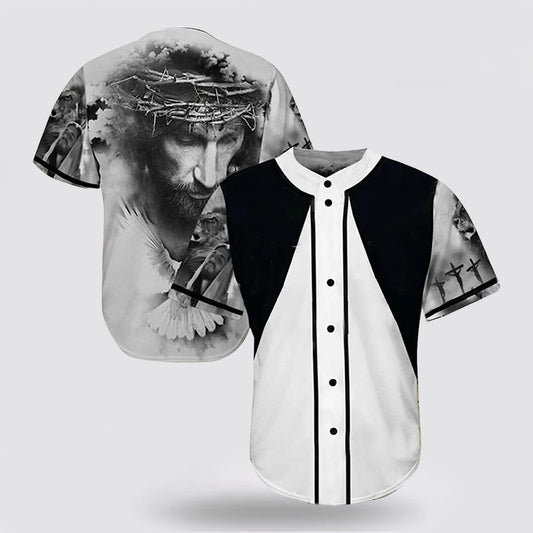 Cross Dove Jesus Baseball Jersey Shirt - Gift for Christian Jerseys for Men, Mens Jersey, Jesus Baseball Jersey