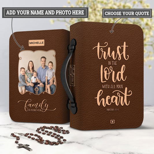 Cross Frame Family Custom Photo Bible Cover for Christians