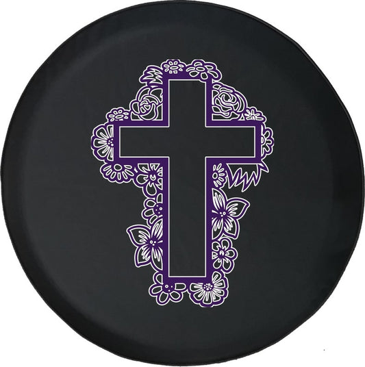 Cross Religious Believe Purple Spare Tire Cover - Christian Tire Cover