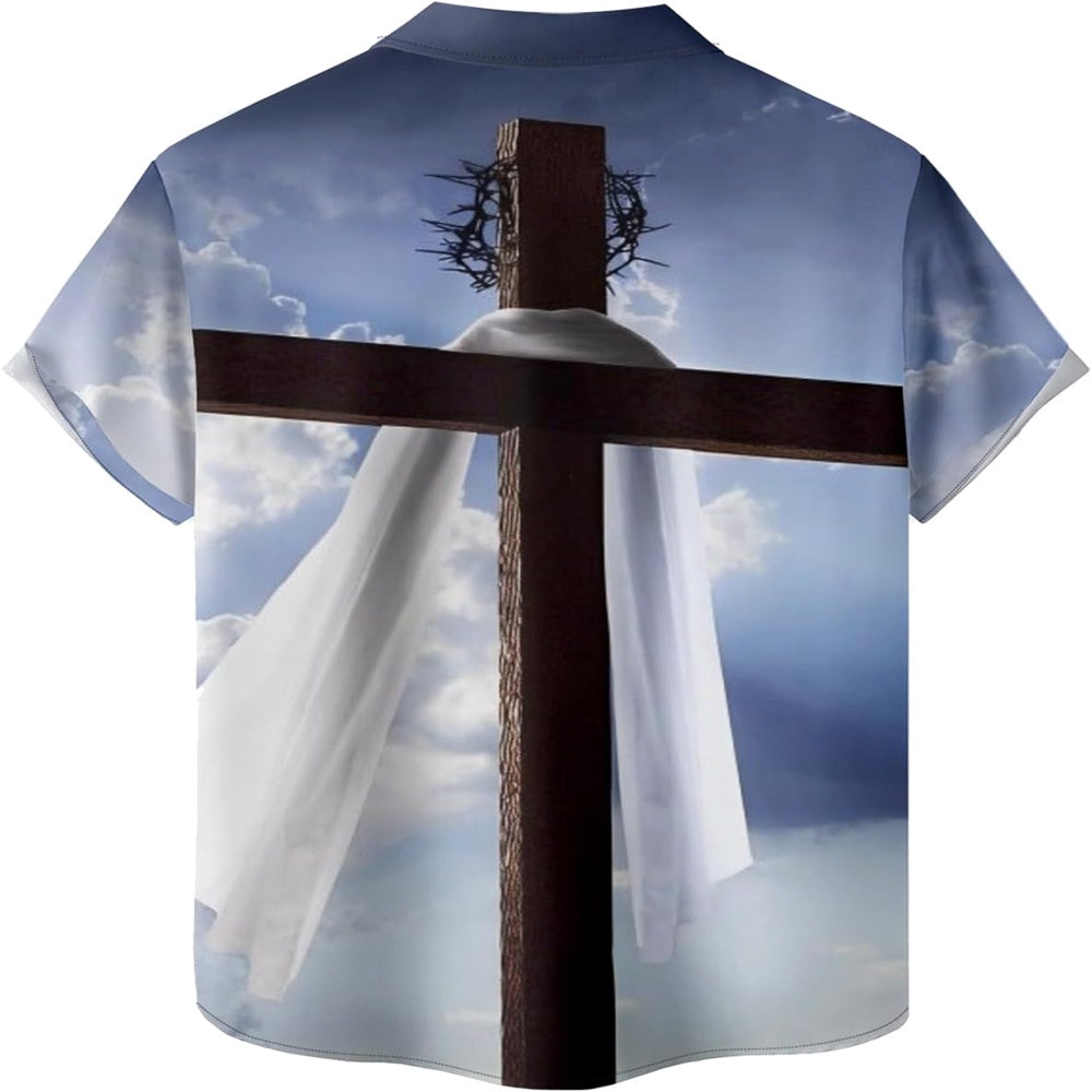 Cross Scarf Christian Hawaiian Shirt - Hawaiian Beach Shirts for Men Women