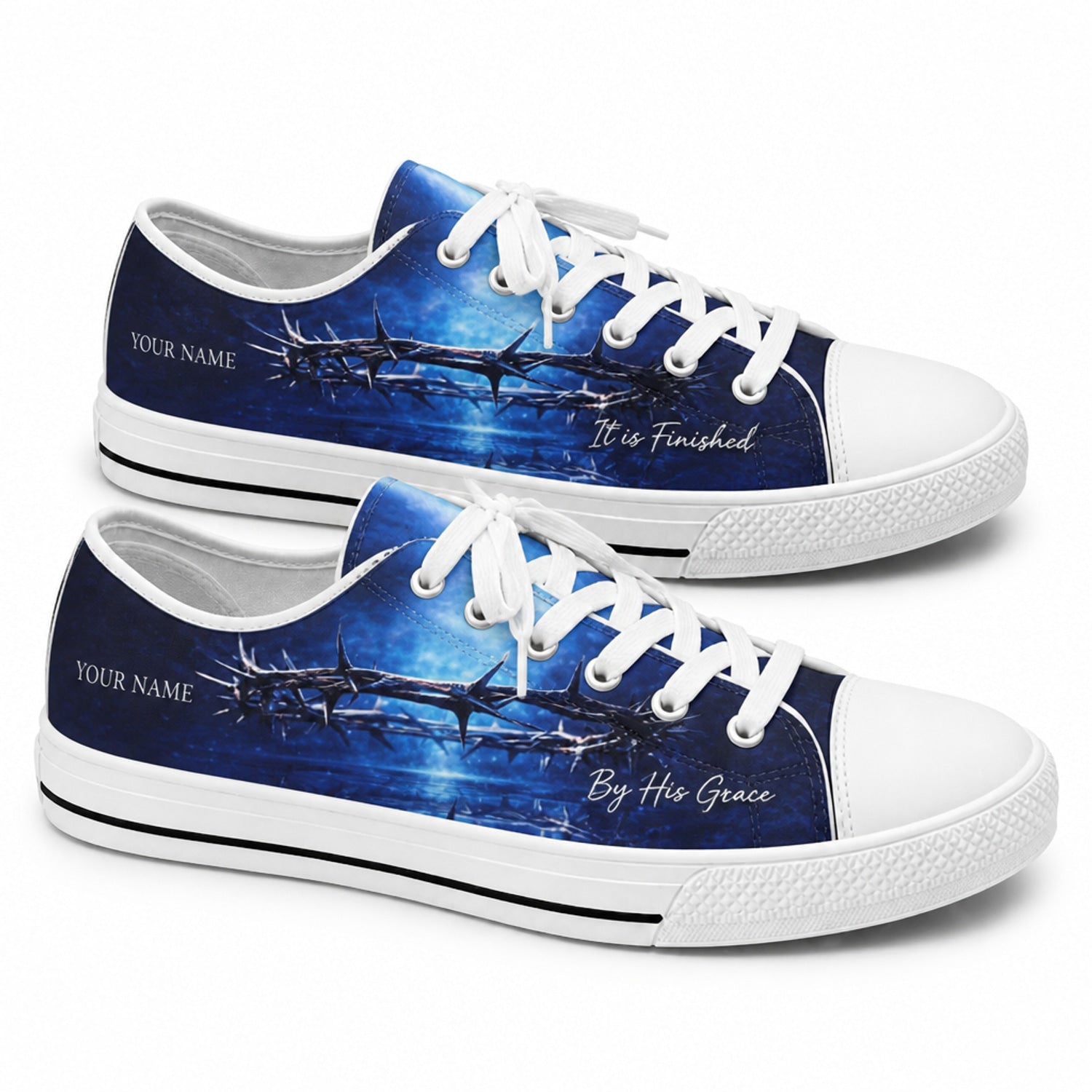 Crown Of Thorns Faith Custom Low Top Canvas Shoes      