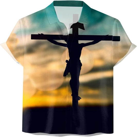 Crucifixion Of Jesus Christian Hawaiian Shirt - Hawaiian Beach Shirts for Men Women