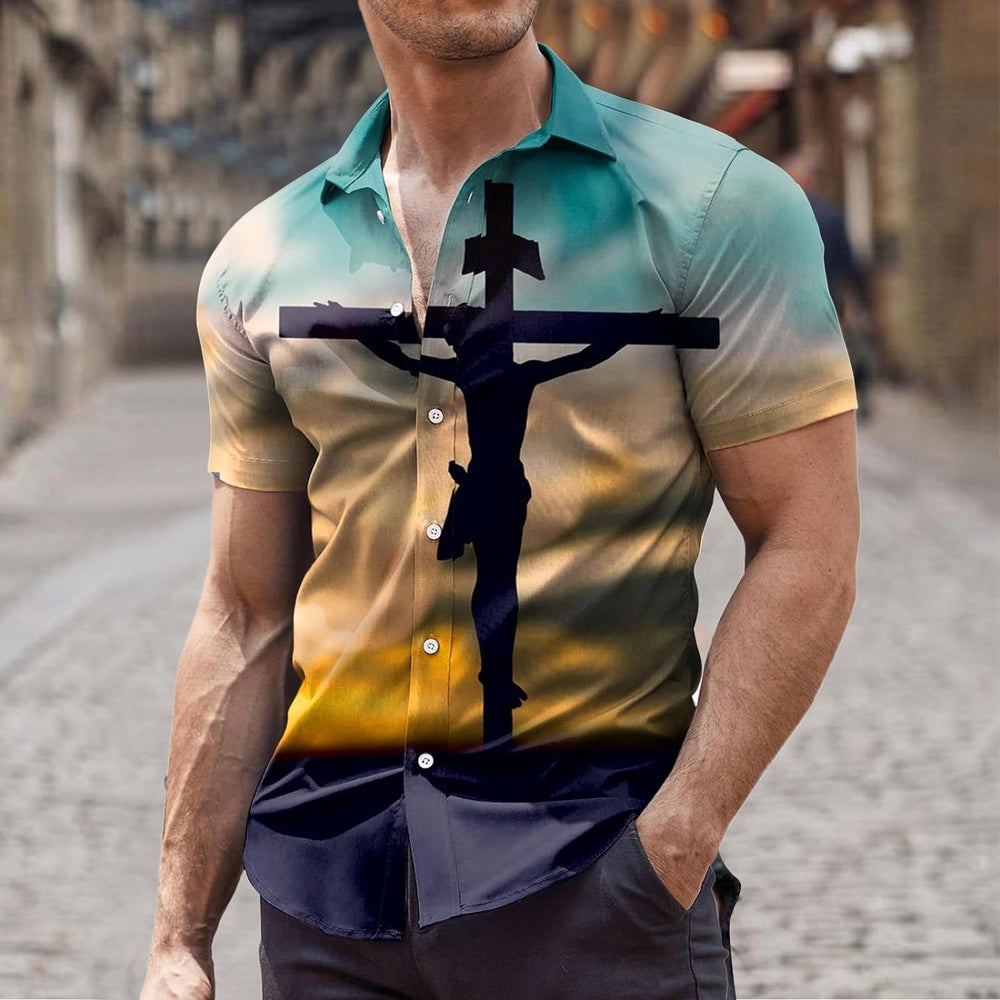 Crucifixion Of Jesus Christian Hawaiian Shirt - Hawaiian Beach Shirts for Men Women