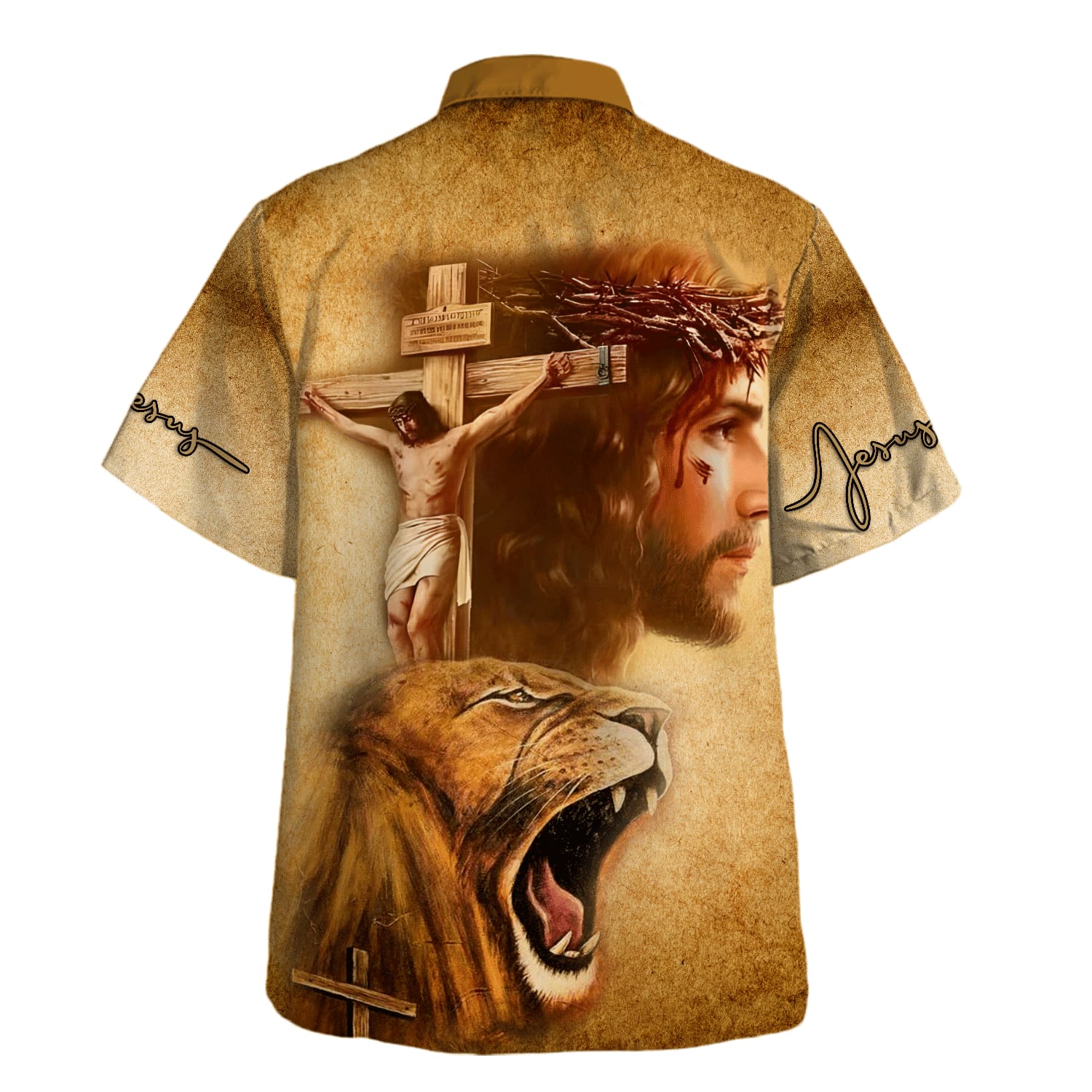 Cruxifion Of Jesus Lion Of Judah Hawaiian Shirt For Men and Women - Christian Hawaiian shirt