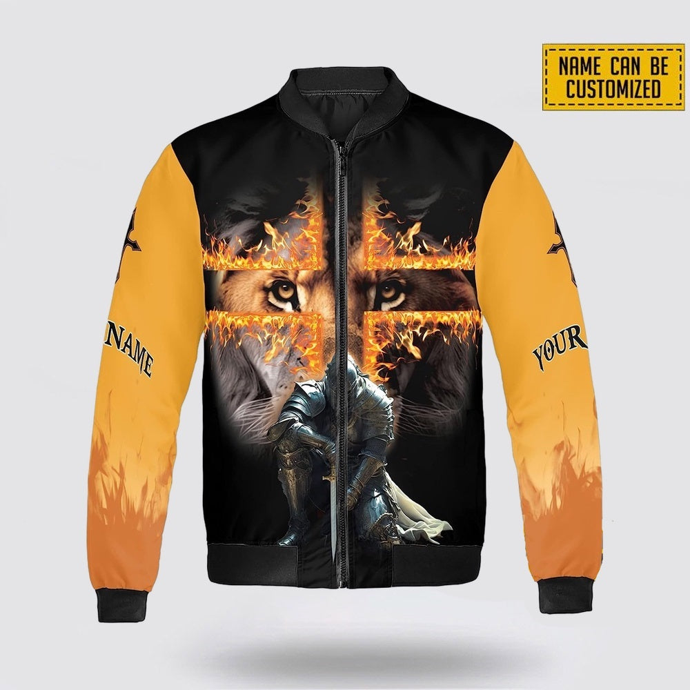 Custom Name A Child Of God A Man Of Faith A Warrior Of Christ Bomber Jacket For Men Women