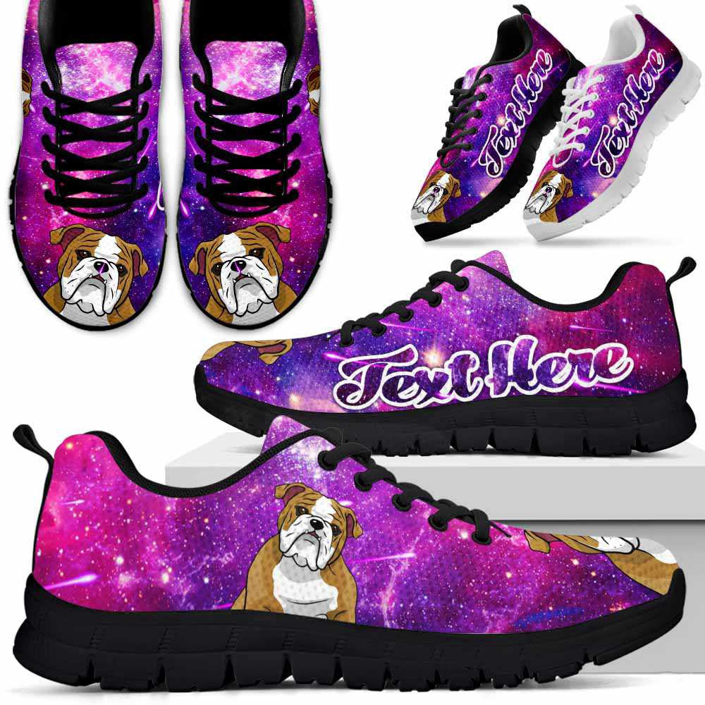 Custom Name Bulldog Sneaker, Galaxy Bulldog Dog Lovers Sneakers Running Shoes Gift Men Women, Best Running Shoes