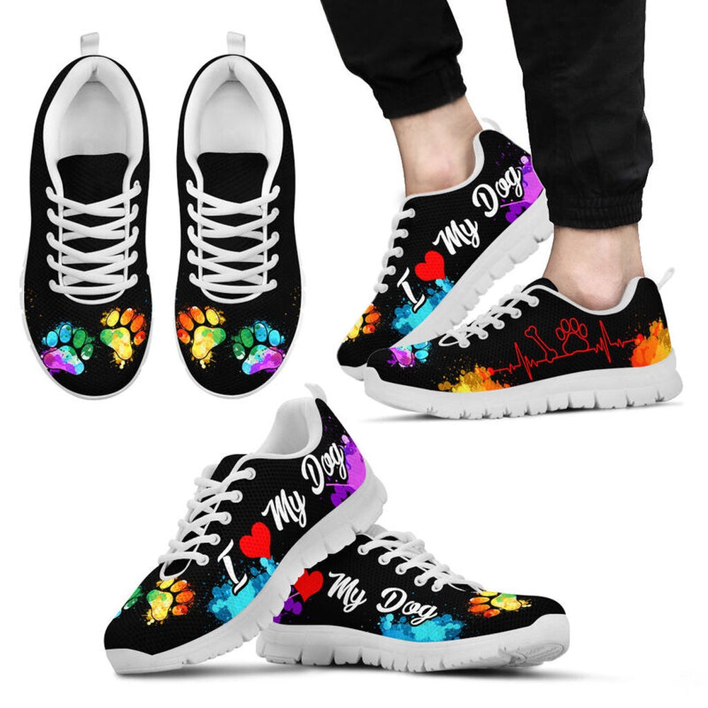 Custom Name Dog Sneaker, Dog Art Color Shoes Sneakers, Best Running Shoes