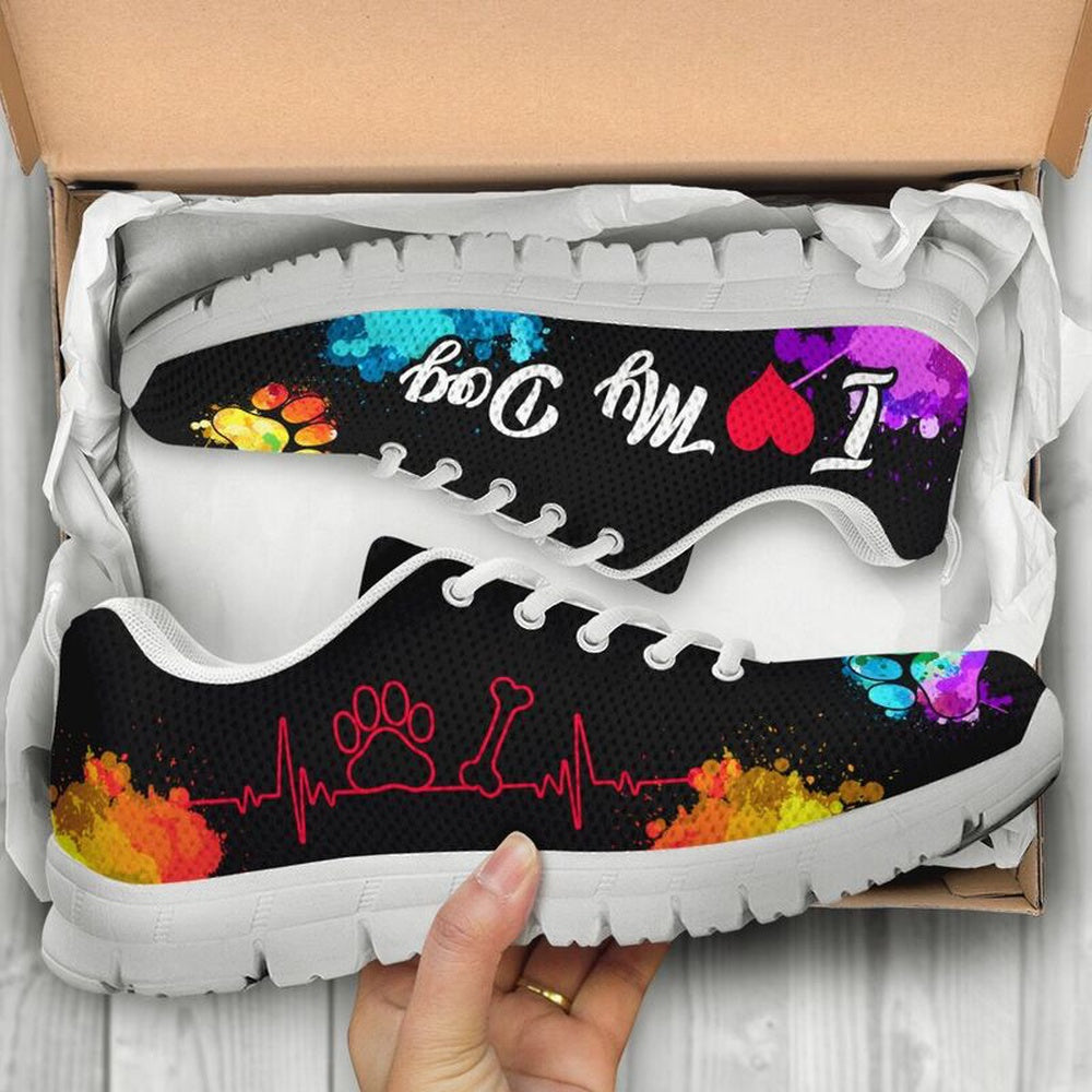 Custom Name Dog Sneaker, Dog Art Color Shoes Sneakers, Best Running Shoes