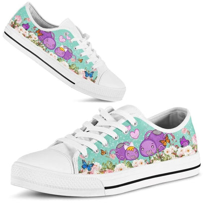 Cute Couple Spider Love Flower Watercolor Low Top Shoes, Low Top Sneaker, Low Top Canvas Shoes