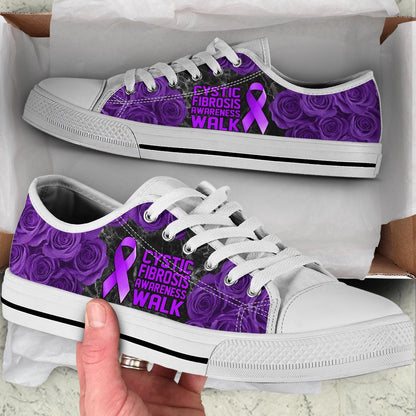 Cystic Fibrosis Shoes Awareness Walk Low Top Shoes, Breast Cancer Awareness Shoes