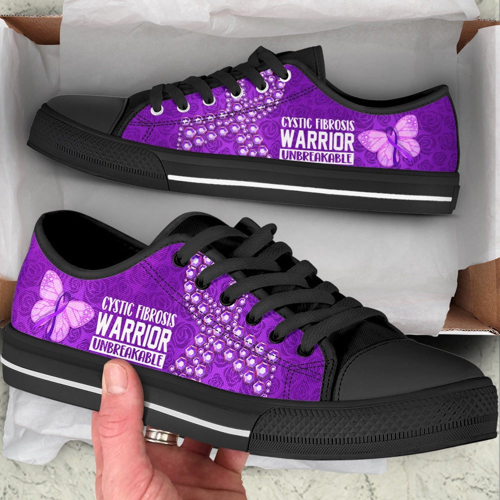 Cystic Fibrosis Shoes Unbreakable Low Top Shoes, Breast Cancer Awareness Shoes