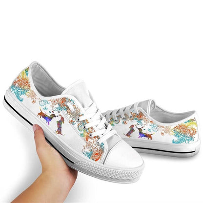 Dachshund Watercolors Low Top Shoes - Low Top Shoes Mens, Women, Dog Printed Shoes, Canvas Shoes For Men, Women