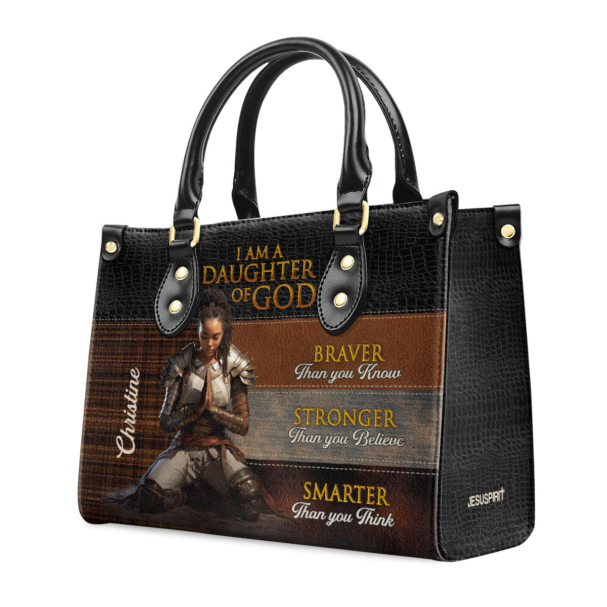 Daughter Of God Personalized Leather Handbag - Custom Name Leather Handbags For Women