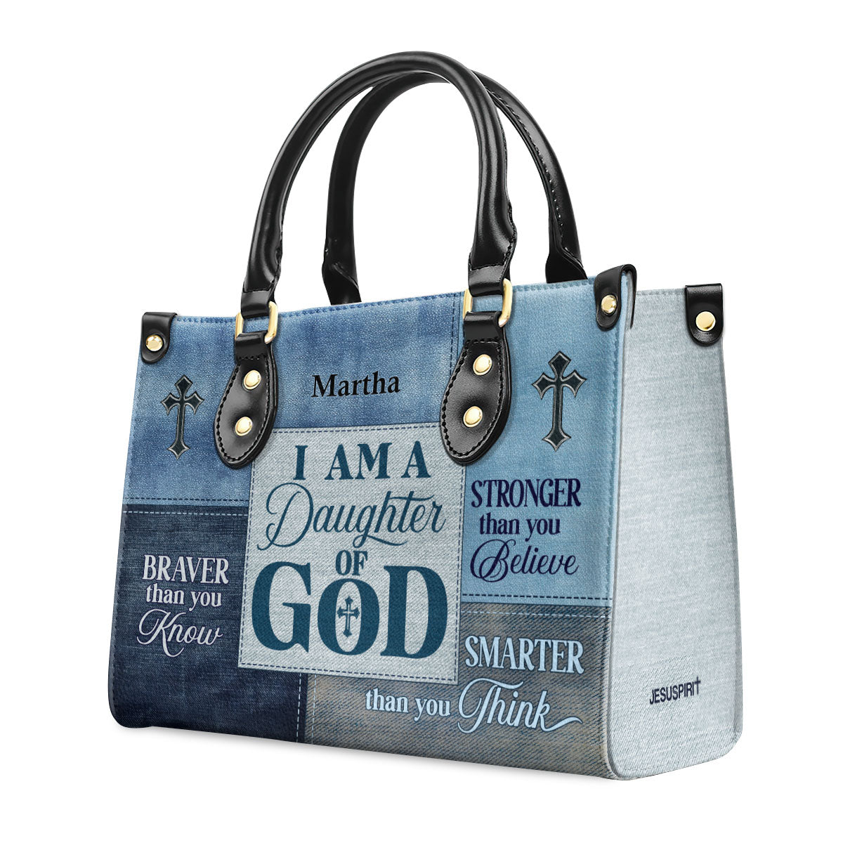 Daughter Of God Personalized Leather Handbag With Handle For Women