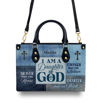 Daughter Of God Personalized Leather Handbag With Handle For Women