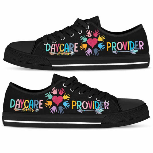Daycare Teacher Colorful Hands Daycare Provider Low Top Shoes, Teacher Shoes, Low Top Sneakers