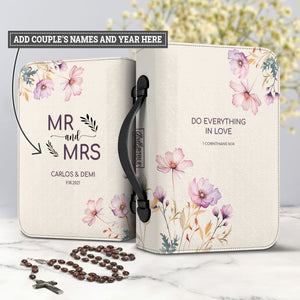 Do Everything In Love 1 Corinthians 16 14 Floral Personalized Bible Covers - Custom Bible Case Christian Pastor