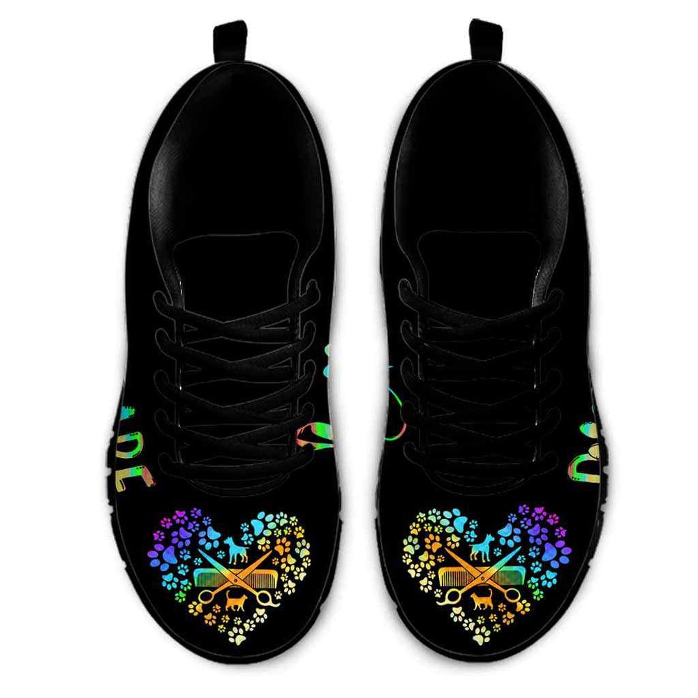 Dog Daycare Love Heart Sneakers Shoes, Dog Print Shoes, Best Running Shoes, Unique Gifts For Dog Lovers