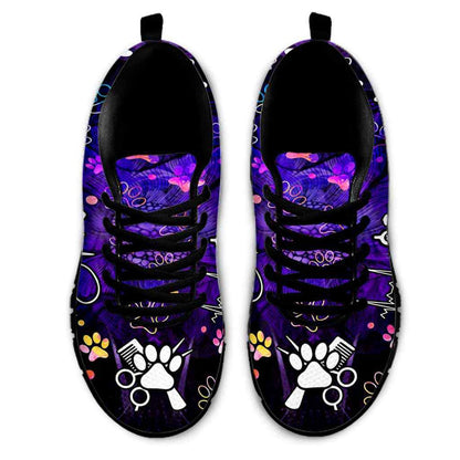 Dog Groomer Sneaker, Colorful Paw Pattern Dog Groomer Sneakers Shoes, Best Running Shoes, Unique Gifts For Dog Lovers